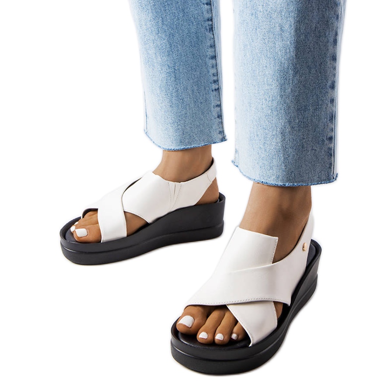 White wedge sandals from Adelina