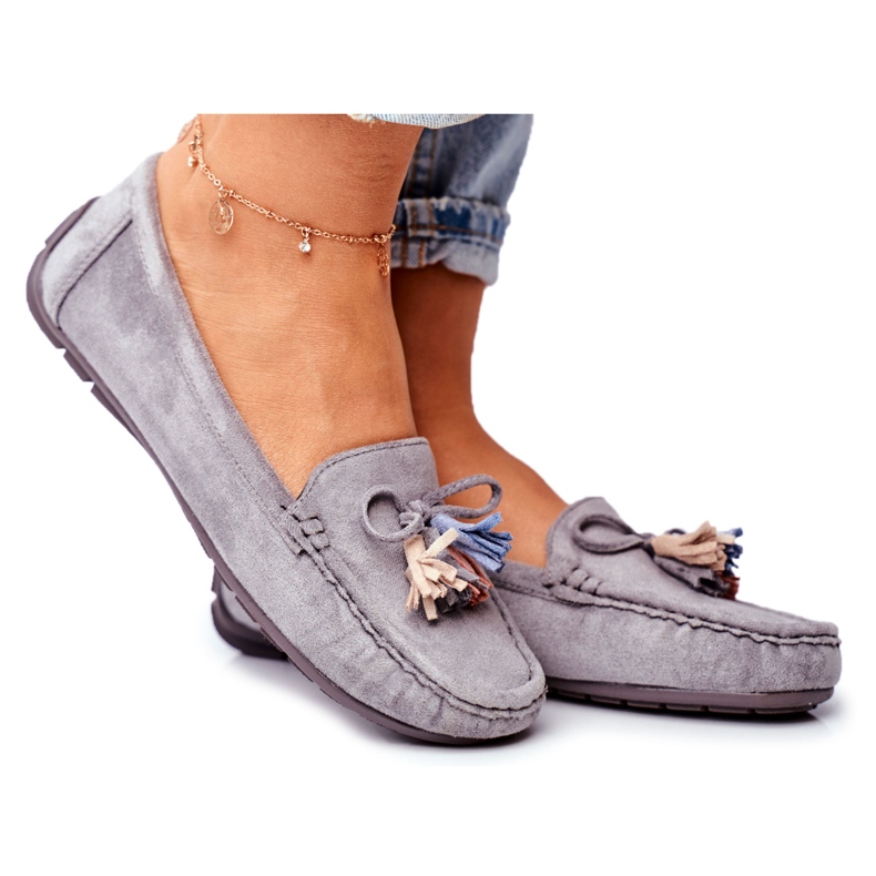 Evento Women's Suede Moccasins with Decoration 20PB35-2003 Gray grey Evento Women's Suede Moccasins with Decoration 20PB35-2003 Gray grey