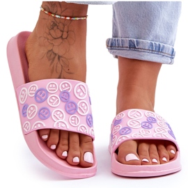 Women's Slippers With Emoticons Pink Cosette