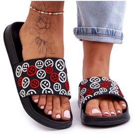 Women's Slippers With Emoticons Black Cosette