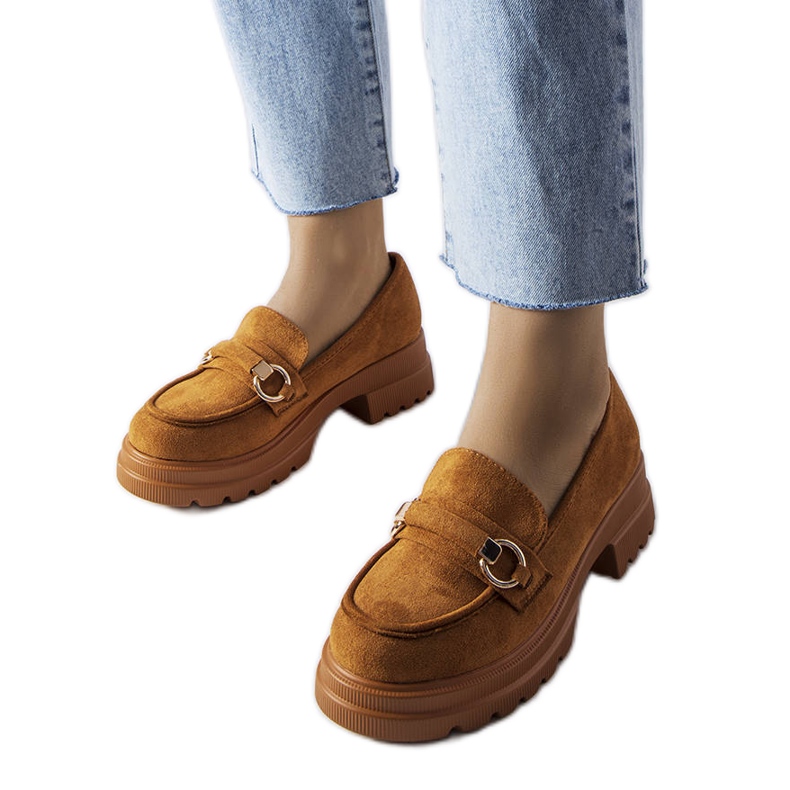Brown moccasins with chunky soles from Artista