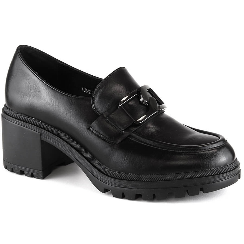 Vinceza 10921 black loafers on the post and platform