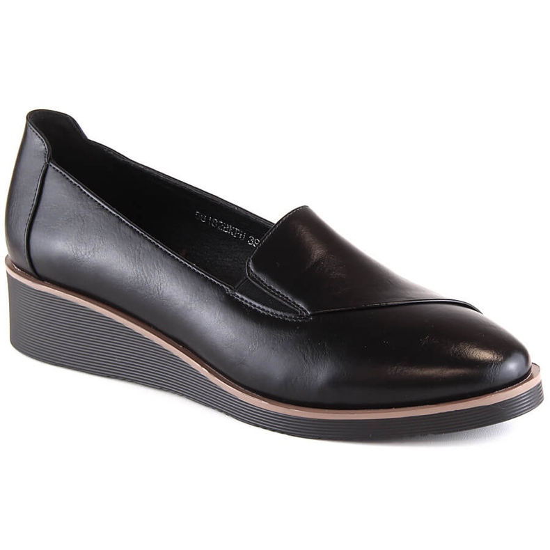Women's black wedge shoes Vinceza 58182