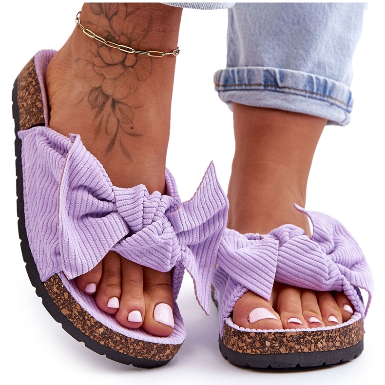 Corduroy Cork Slippers Purple Summertime violet