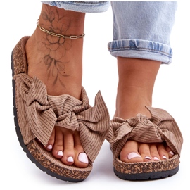 Corduroy Cork Slippers Dark Beige Summertime