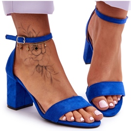 Blue Madame Suede High Heel Sandals