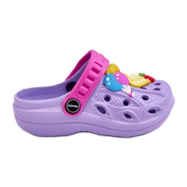 WJ1 Children's Foam Lightweight Crocs Slides Purple Sweets