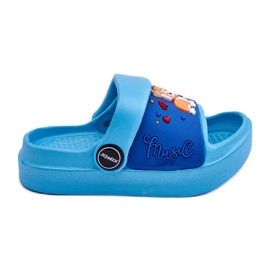 WJ1 Light Children's Sandals With A Dog Motif Blue Rico