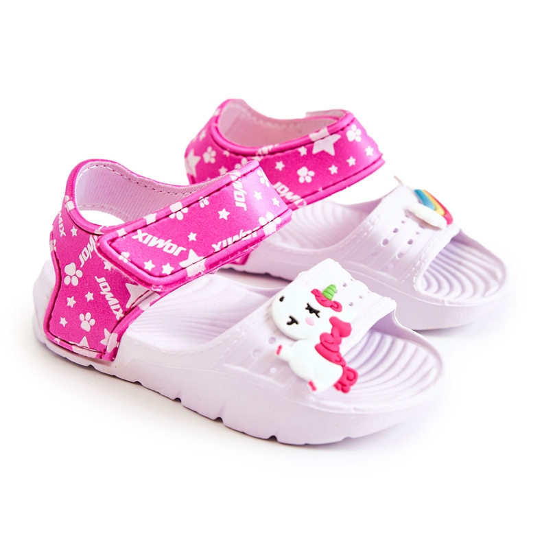 Light Foam Children's Sandals With Velcro White Asti