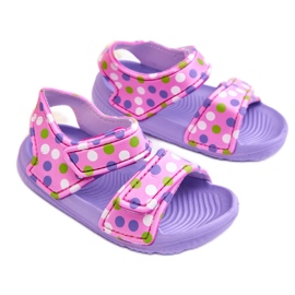 Children's Foam Light Sandals Patterned Purple And Pink Malaga violet