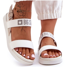 Women's Flat Sandals Big Star LL274939 White Women's Flat Sandals Big Star LL274939 White