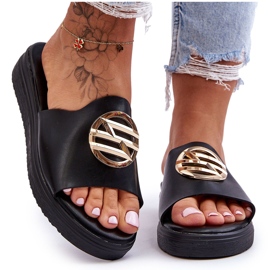 Women's Slippers With Black Secrets Decoration