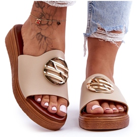 Women's Slippers Beige Secrets With Decoration Women's Slippers Beige Secrets With Decoration