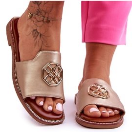 Women's Classic Flat Heel Sandals Golden Larotte Women's Classic Flat Heel Sandals Golden Larotte