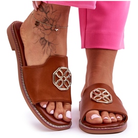 Women's Camel Larotte Classic Flat Heel Slippers brown