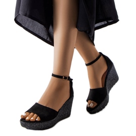 Black wedge sandals from Allis