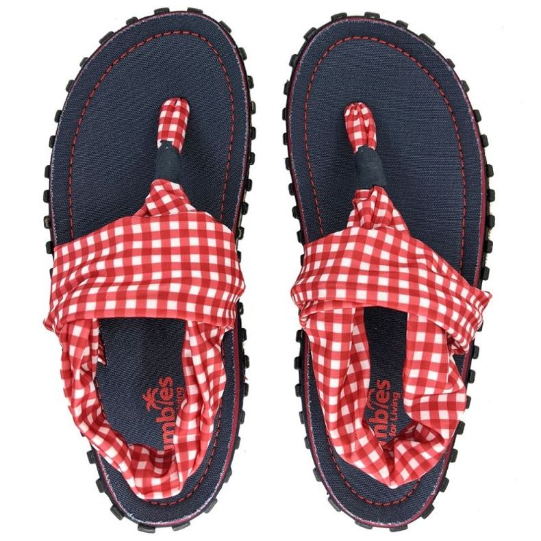 Gumbies Slingback Flip Flops W G-SB-WN-PICNIC red