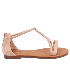 Leehom Nude women's suede sandals beige