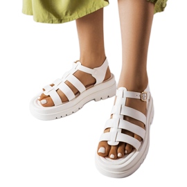 White sandals with tract soles from Saidi White sandals with tract soles from Saidi