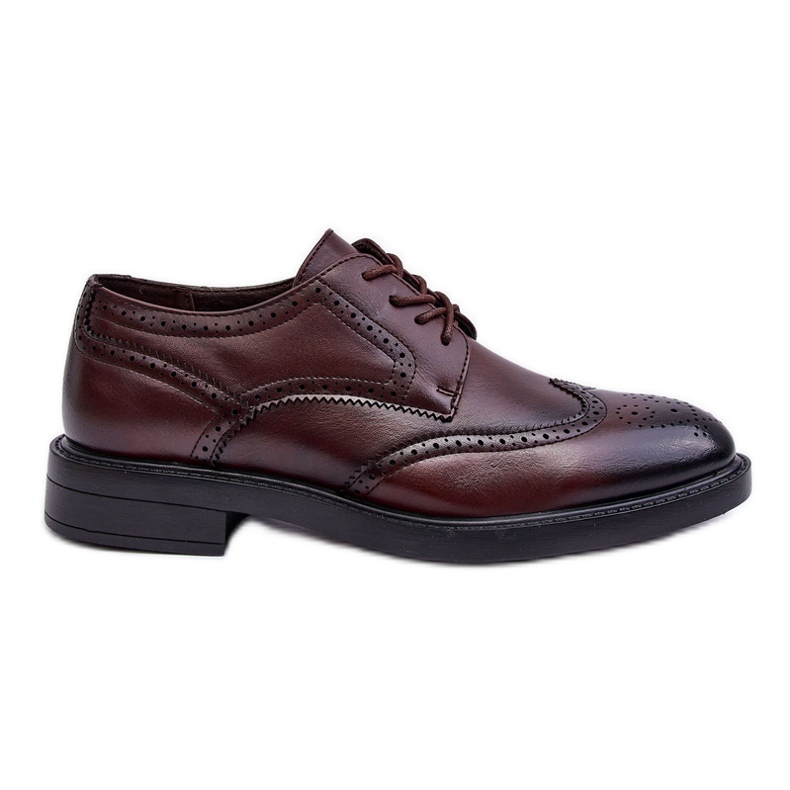 WD1 Men's Elegant Leather Shoes Brown Gustavo