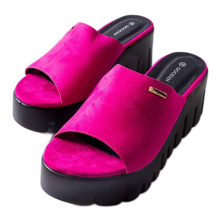 Inna Pink chunky wedge sandals from Agnes