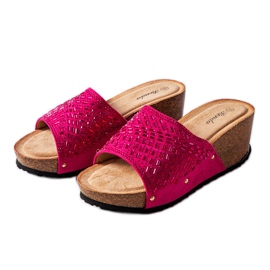 Dark pink rhinestone sliders from Guymon