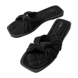 Inna Pride black slippers made of eco-suede