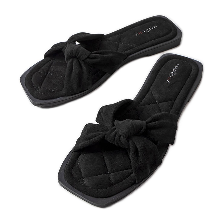 Inna Pride black slippers made of eco-suede