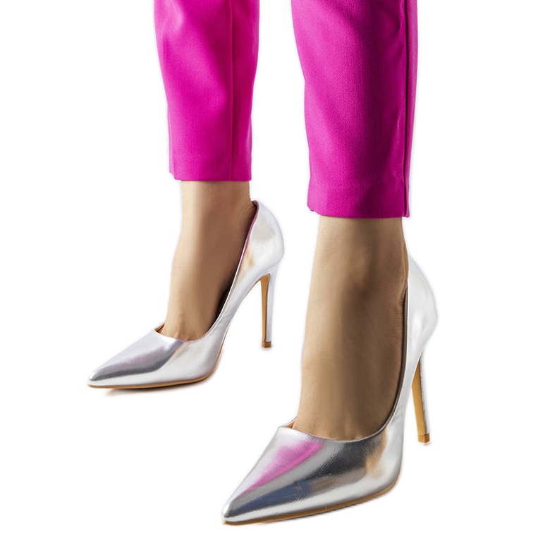 Silver metallic Cabell heels