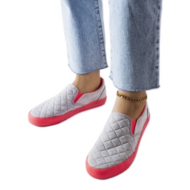 Gray quilted slip-on sneakers from Balsamo grey Gray quilted slip-on sneakers from Balsamo grey