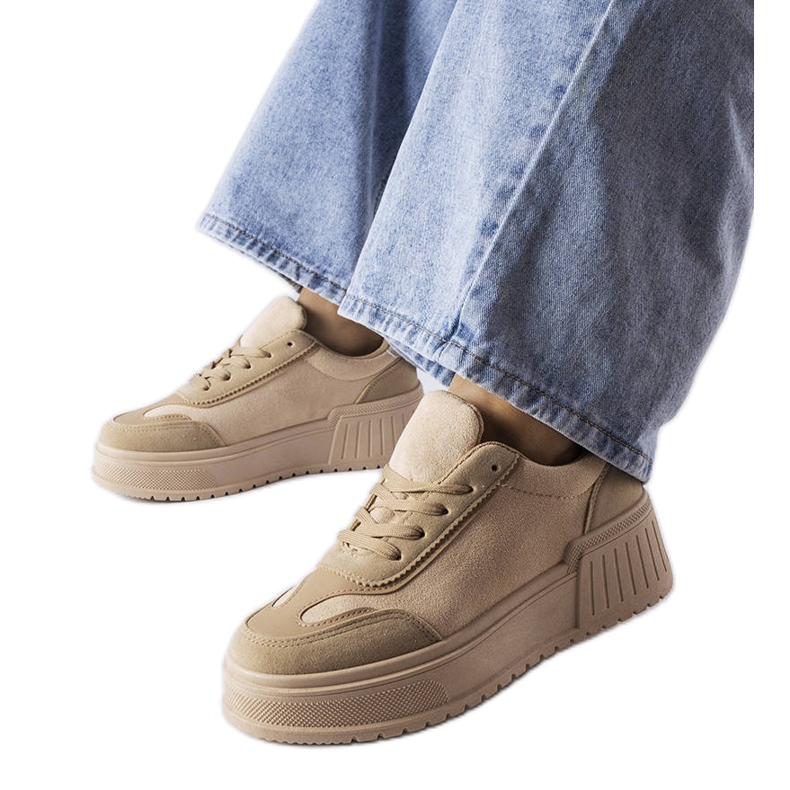 Beige platform sneakers Beige platform sneakers