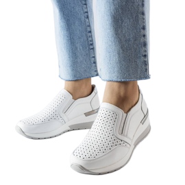 White openwork wedge sneakers from Vernon