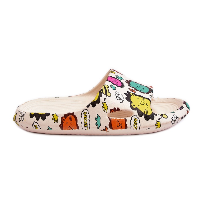 WJ1 Children's Light Foam Slippers Lion Motif Beige Esther