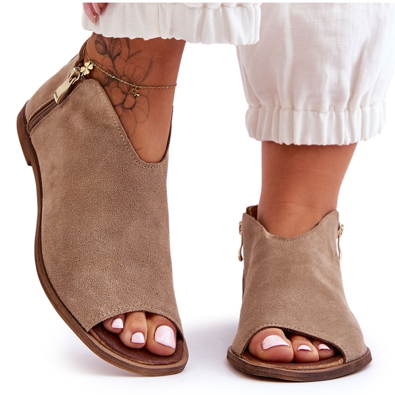 Low Suede Boots Sandals Nicole 2799/023 Beige