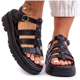 Leather Sandals With Black Colet Straps