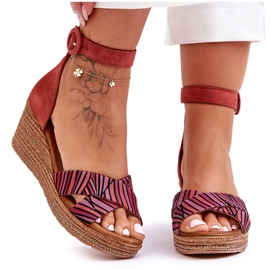 Maciejka Suede Wedge Sandals 04565-44 Red Maciejka Suede Wedge Sandals 04565-44 Red