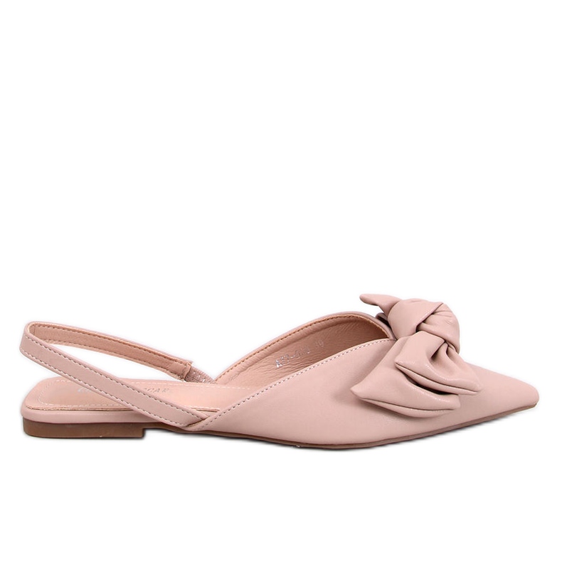 Loon Beige open heel ballet flats