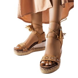 Tahoe caramel wedge espadrilles beige