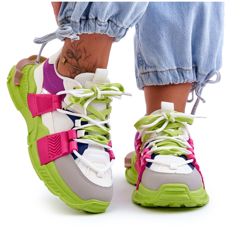 PS1 Women's Fashionable Lace-up Sport Shoes Green-Pink Chillout! PS1 Women's Fashionable Lace-up Sport Shoes Green-Pink Chillout!