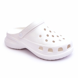 Foam Slippers Crocs On A Chunky Sole White Katniss