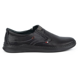 Olivier Men's leather casual slip-on shoes 284GT, black Olivier Men's leather casual slip-on shoes 284GT, black
