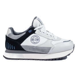 Women's sneakers white and gray LL274370 Big Star grey