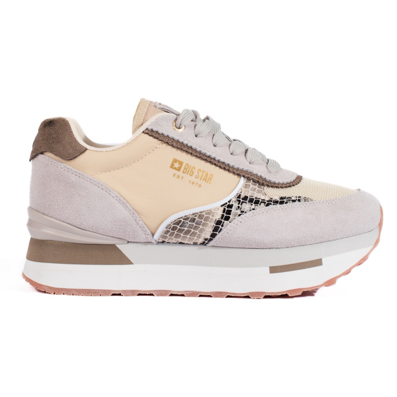 Beige sneakers on the platform LL274364 Big Star