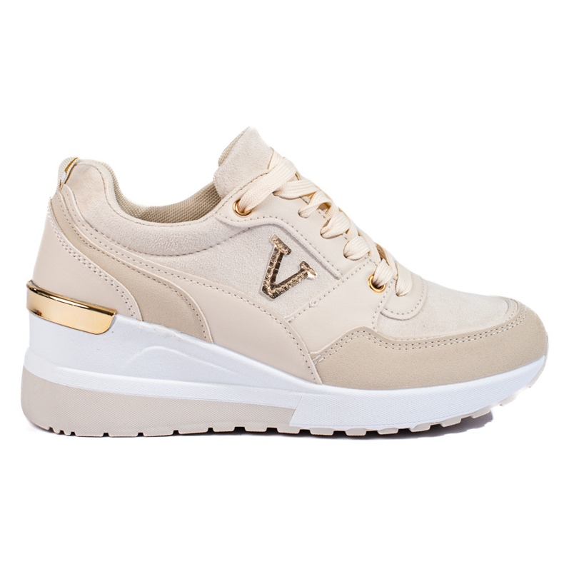 Women's wedge sneakers beige Shelovet