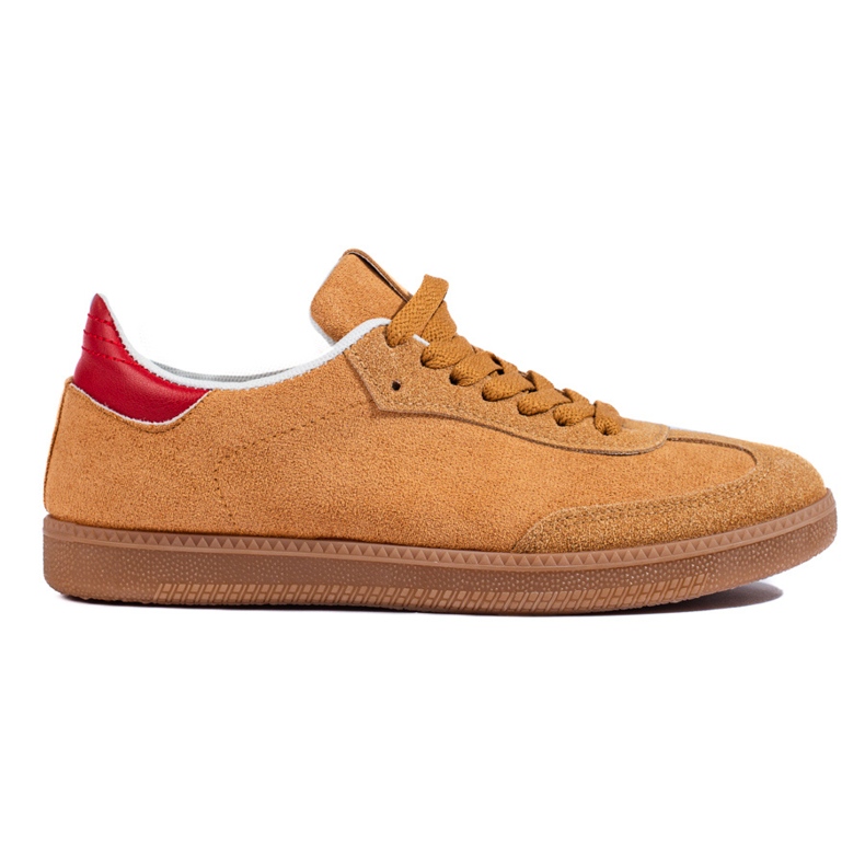 Shelovet brown suede sneakers beige Shelovet brown suede sneakers beige