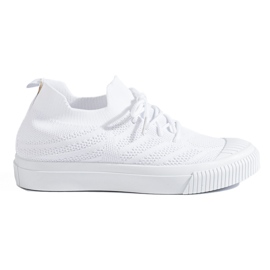 Women's textile sneakers white Shelovet