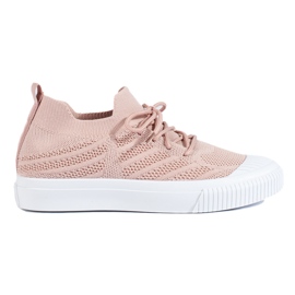 Women's light pink Shelovet textile sneakers