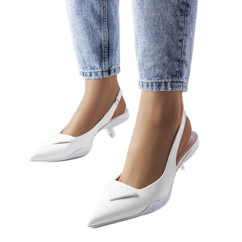 White low heel sandals from Gougeon