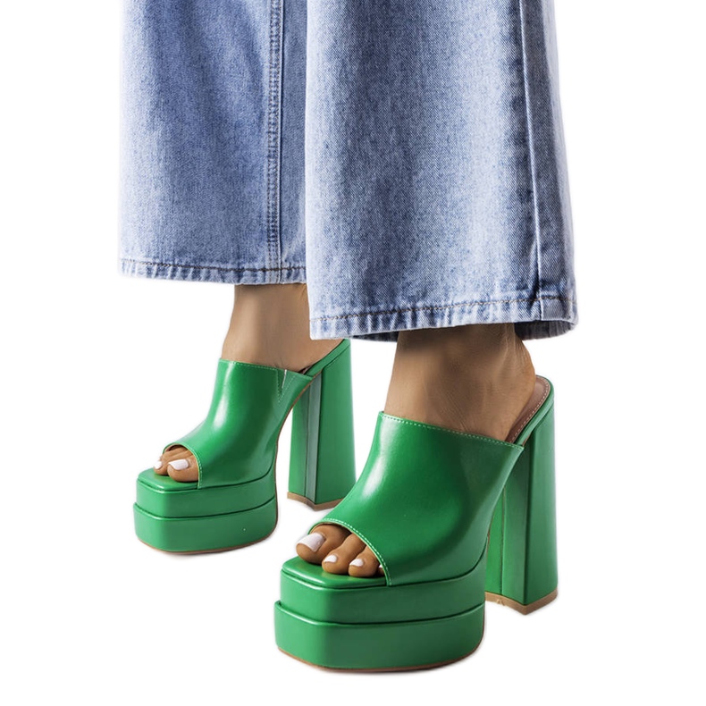 Green high heel slides from Mertzon
