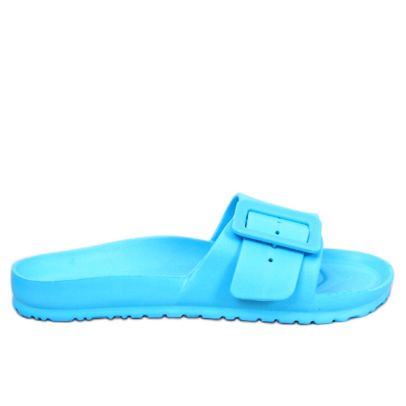 Rubber slides with a buckle Romero L.BLUE